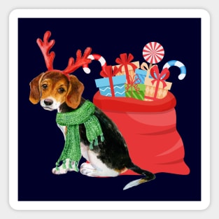 Christmas Beagle Magnet